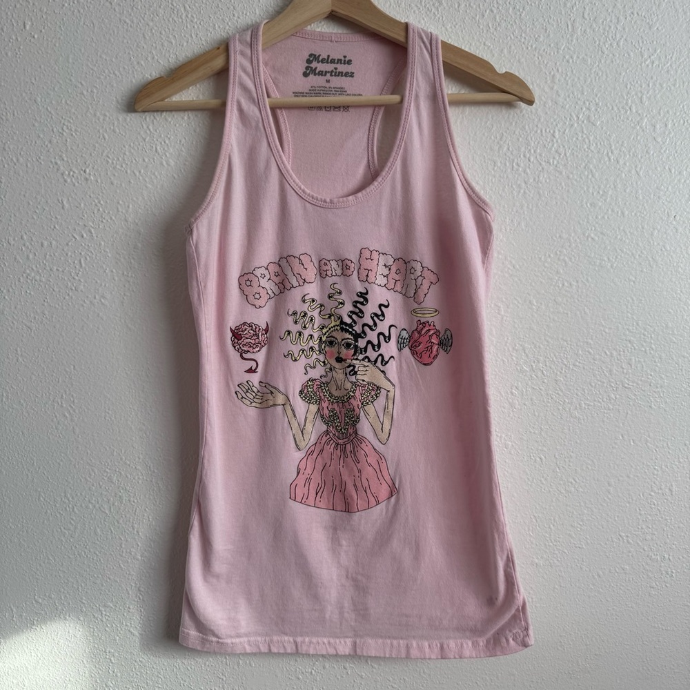 MELANIE MARTINEZ Pink After School Brain and Heart Authentic Merch Graphic Tank